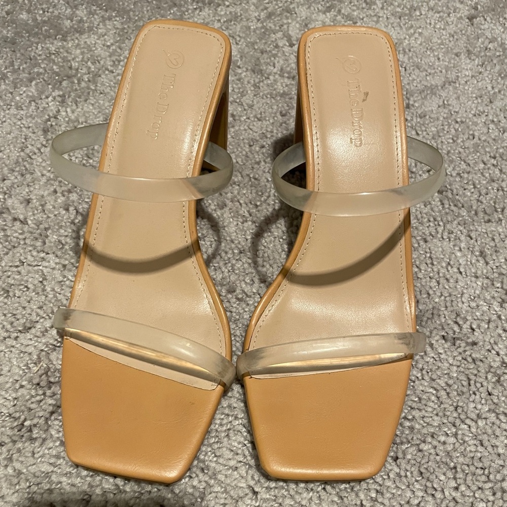 Tan Women's Square Toe Sandals